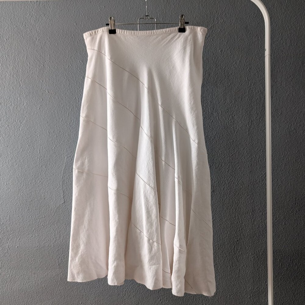 Sundance White Linen Asymmetrical Skirt Sz 10